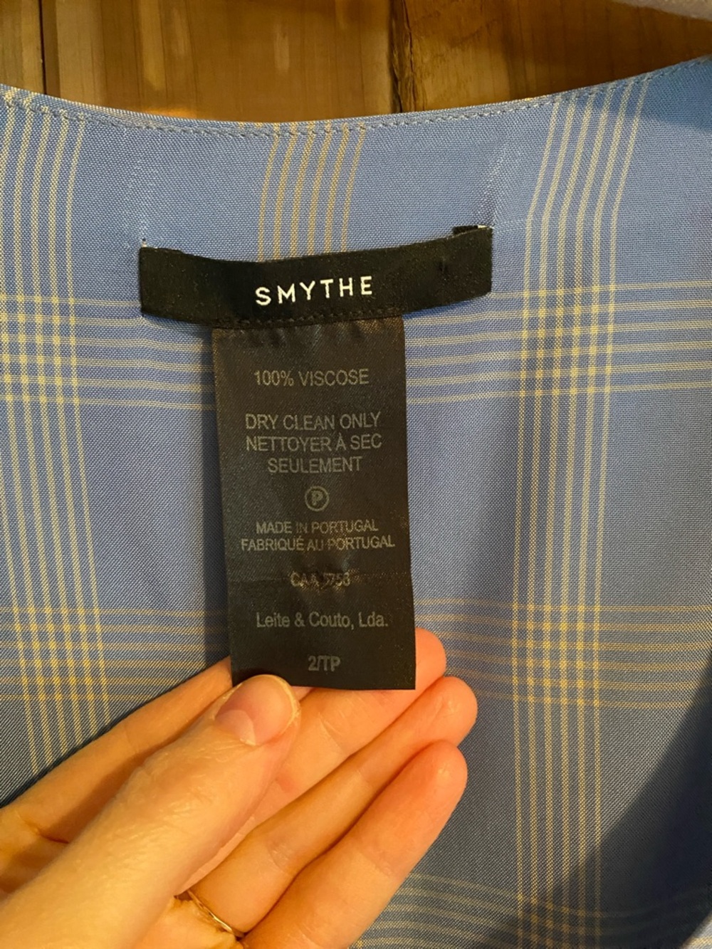 Smythe Light Blue Plaid Button-Front Midi Dress - Picture 2 of 3